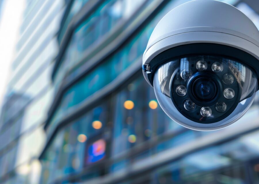 Security Camera on Building Facade.